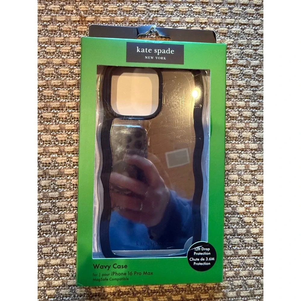 Kate Spade Wavy Case iPhone 16 Pro Max Silver NIB MagSafe Mirror Drop Protection